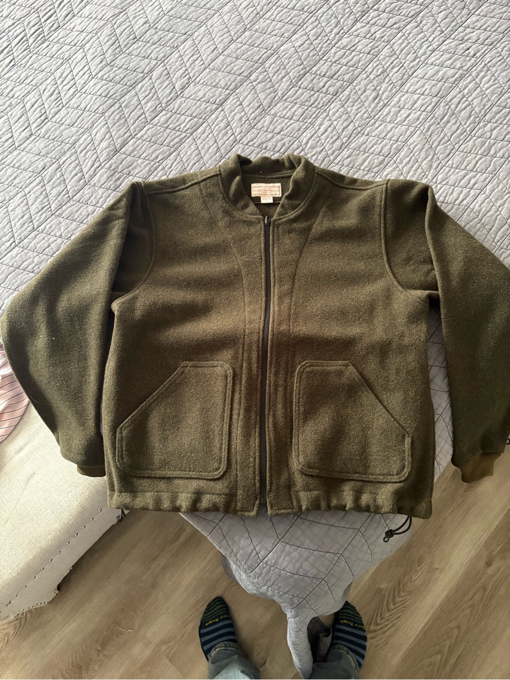 Filson Olive Wool Zip jacket liner
